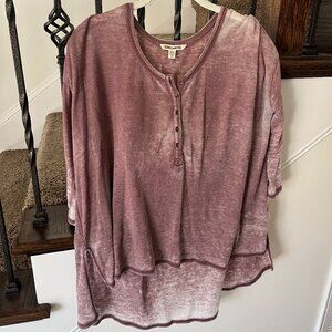 Billabong Purple Washed Henley Shirt